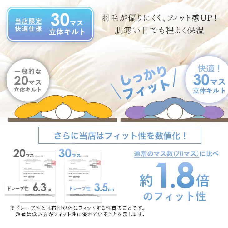［シングルロング・2枚組］においの少ないグースダウン 洗える ダウンケット 日本製 ホワイトグースダウン 93％ 0.3kg 肌掛け布団 夏 夏用 布団〔10106464〕 - Image 4