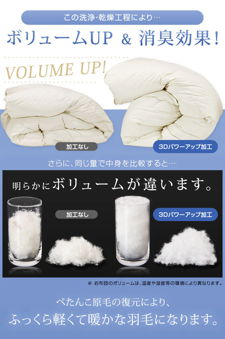 [セミダブル] 羽毛布団 増量1.5kg ポーランド産マザーグースダウン95% CILプラチナラベル 二層キルト 超長綿160番手 480dp かさ高200mm以上 10年保証 日本製 〔10119053〕 - Image 12