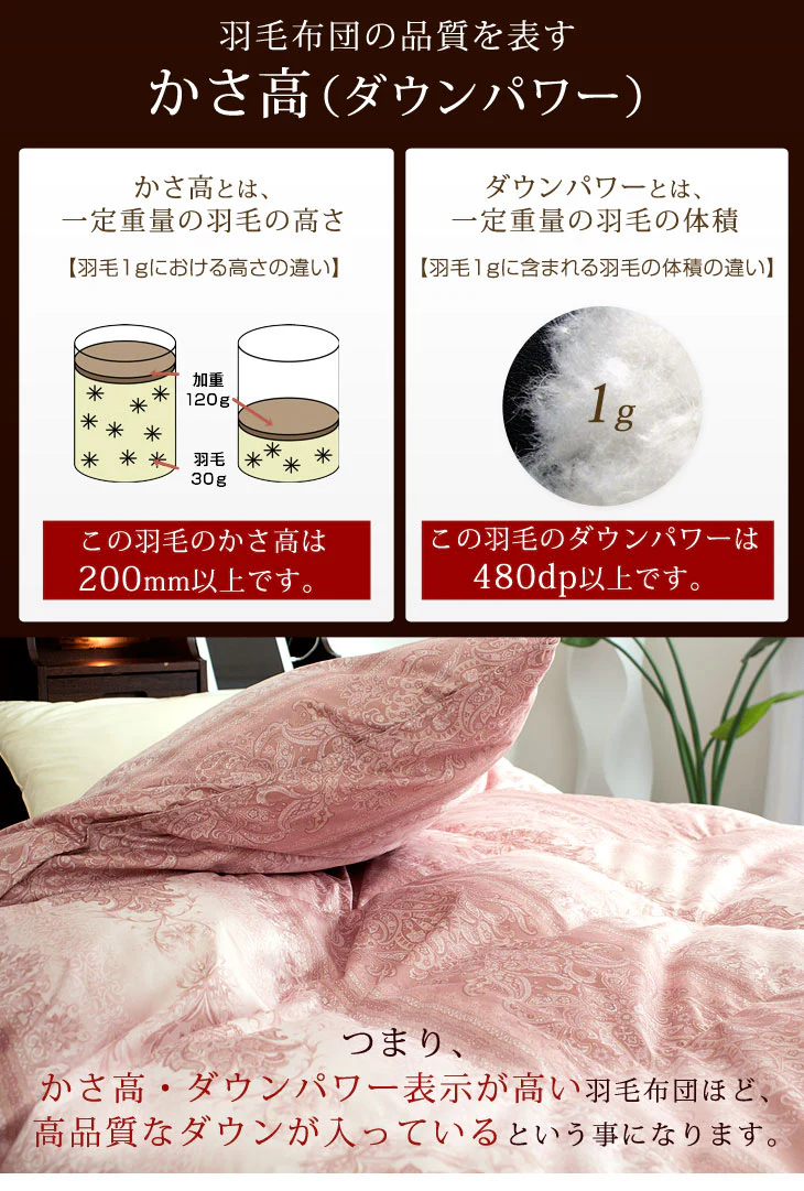[ダブル] 羽毛布団 増量1.7kg ポーランド産マザーグースダウン95% CILプラチナラベル 二層キルト 超長綿160番手 480dp かさ高200mm以上 10年保証 日本製 〔10119054〕 - Image 10