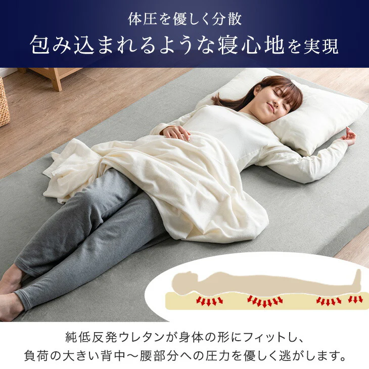 ［シングル］低反発マットレス 厚み8cm 洗えるカバー付 エコテックス生地 除臭 ウレタン 低反発マット マットレス〔13810004〕 - Image 5