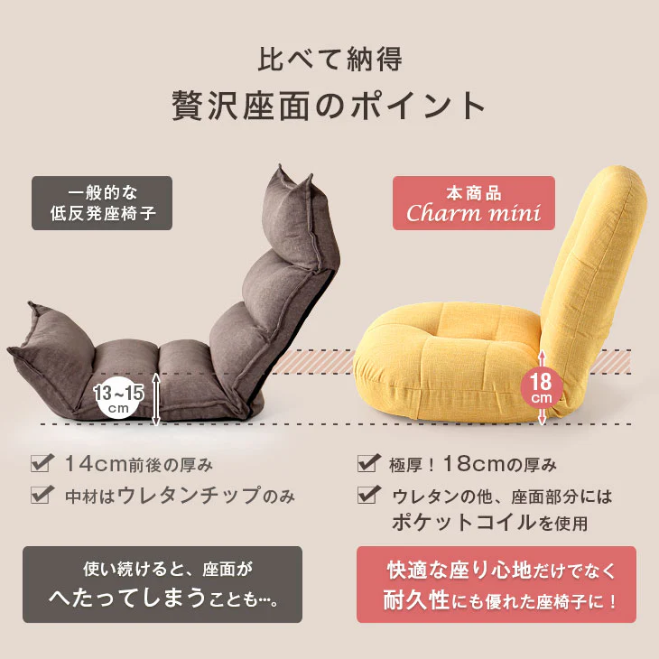 カバー2枚付き ポケットコイル 座椅子 へたりにくい リクライニング〔15210045〕 - Image 12