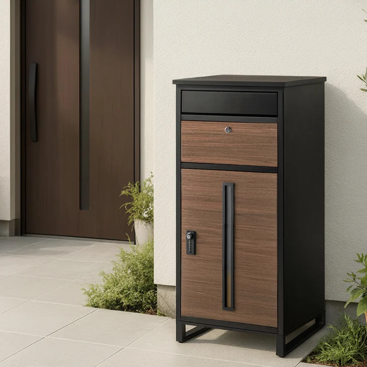 LIVBOX ーリブボックスー 宅配ボックス 押し込み式 ポスト一体型 大容量 135L ゼロリターン 脚付き〔17600226〕 - Image 24