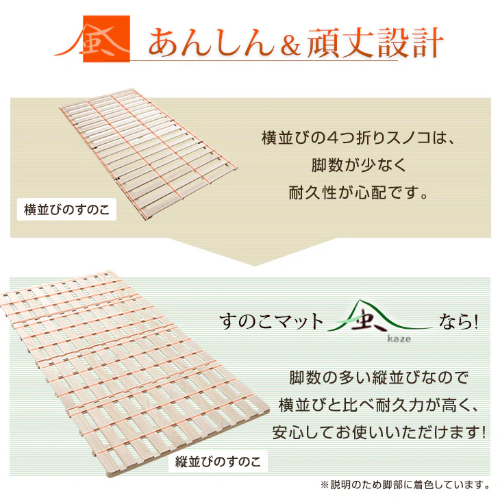 《シリーズ累計80万枚突破》［シングル］四つ折りすのこマット 頑丈 厚1.2cm 湿気対策 折りたたみ すのこベッド すのこ コンパクト カビ対策〔17610036〕 - Image 8