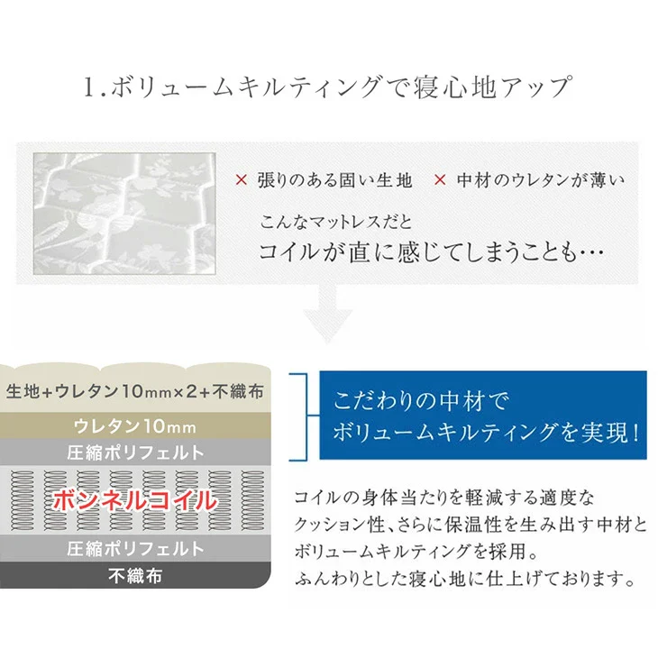 [キング] 寝心地＆耐久性UP！極厚20cm ボンネルコイルマットレス 硬め 通気性 ボンネル コイルマットレス〔17800031〕 - Image 10