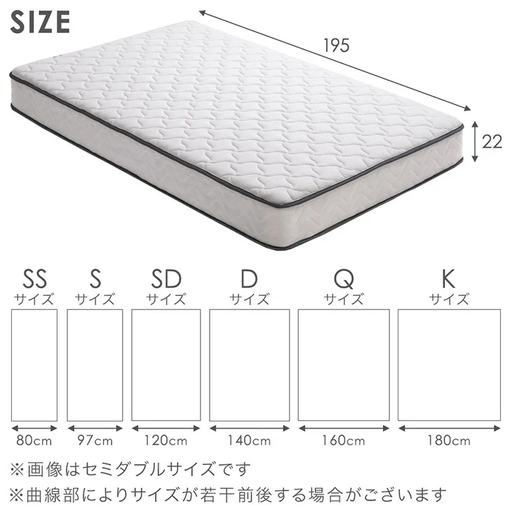 ［セミダブル］トリプルエッジサポート ポケットコイルマットレス 厚み22cm 線径2.3mm エコテックス生地 シックハウス対策 3Dメッシュ〔17800007〕 - Image 18
