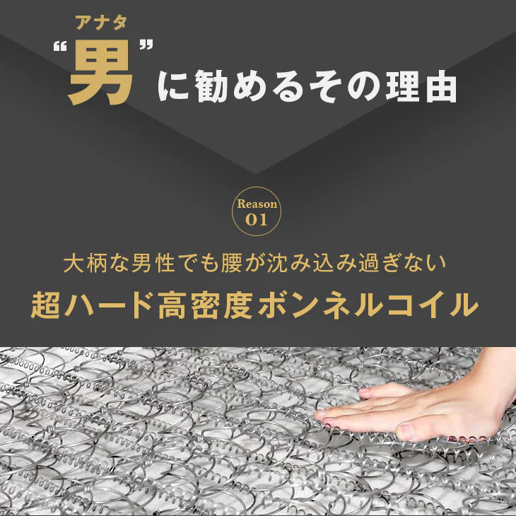 [シングル］男のボンネルコイル マットレス 厚み20cm メッシュ 硬め〔17800066〕 - Image 6