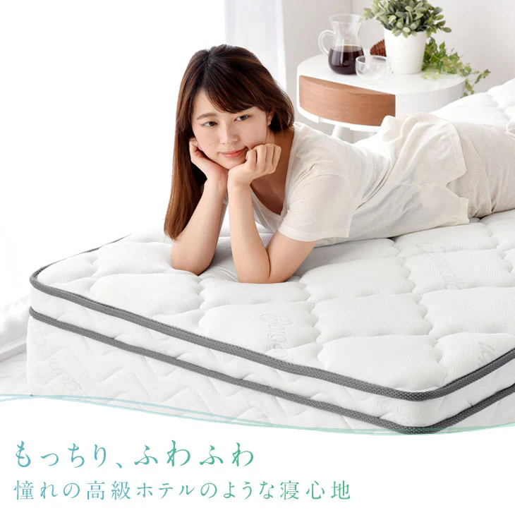 [シングル］Wポケットコイルマットレス ピロートップ 極厚26cm 〔17800068〕 - Image 17