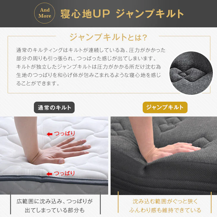 ［ダブル］男の脚付きマットレス 竹炭消臭 ボンネルコイル 硬め 消臭 抗菌 3Dメッシュ 通気性抜群〔17800141〕 - Image 16