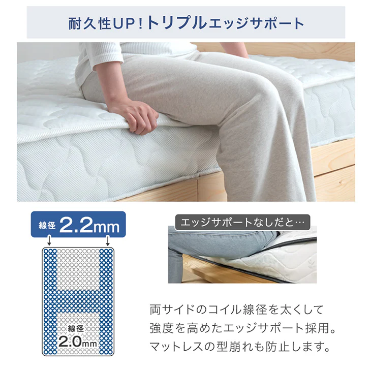 [キング] 3ゾーン構造 ポケットコイルマットレス 厚み22cm 3Dメッシュ ボリュームキルティング 〔17800260〕 - Image 7