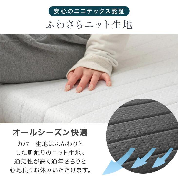 [シングル] ［極厚タイプ］脚付きマットレス 厚さ18cm 高反発 安心のエコテックス生地  圧縮 一体型 〔17810170〕 - Image 15
