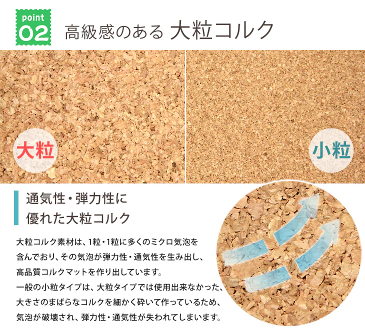6畳 コルクマット 48枚 大判45cm サイドパーツ付 防音 抗菌 防臭 床暖房対応〔18700022〕 - Image 10
