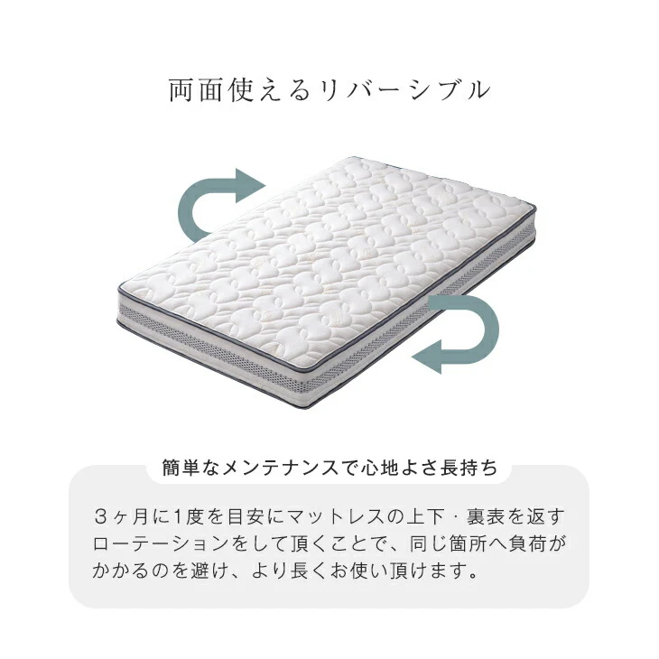 [シングル］爽快4Dメッシュ ポケットコイルマットレス 厚み20cm マットレス 硬め 抗菌 高密度 体圧分散〔20910001〕 - Image 14