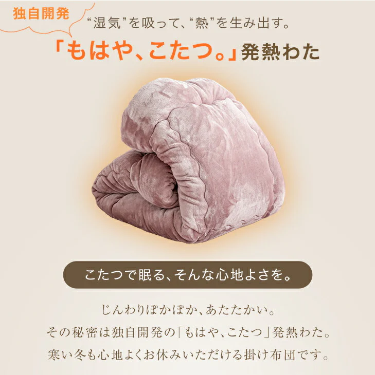 【クリアランス】［ダブル］［極暖タイプ］ もはや、こたつ。 掛け布団 吸湿発熱 洗える 抗菌 防臭 日本製 とろりん〔22200071〕 - Image 6