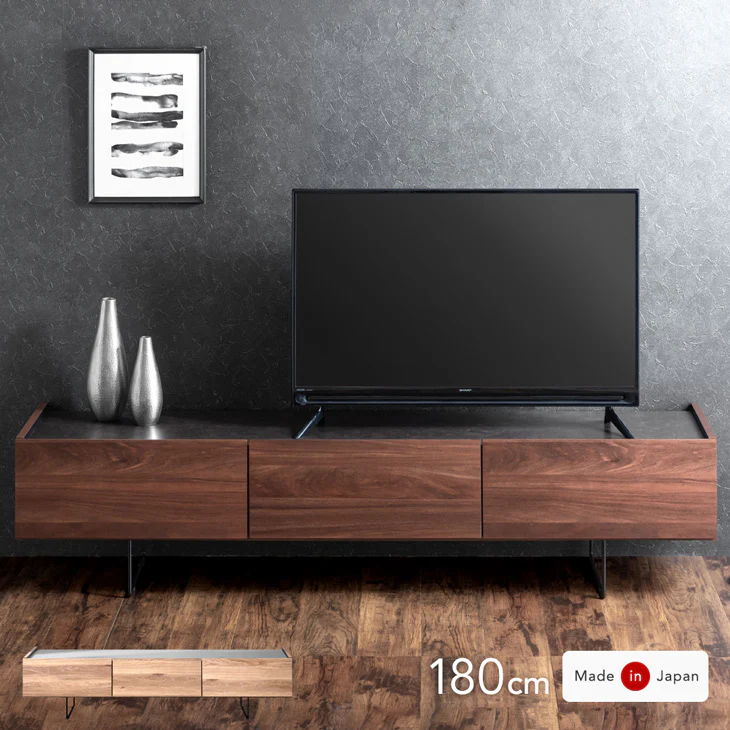 ［幅180cm］テレビ台 ローボード 完成品 国産 収納 木目調 脚付き 大川家具【超大型商品】〔24900079〕 - Image 2