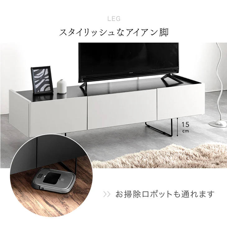 ［幅150cm］ステンレス天板 テレビ台 日本製 完成品 大川家具 脚付き【超大型商品】 〔24900087〕 - Image 8