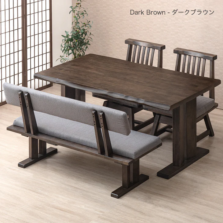 4人掛け 和風 ダイニングテーブル4点セット 回転椅子【超大型商品】〔30030021〕 - Image 11