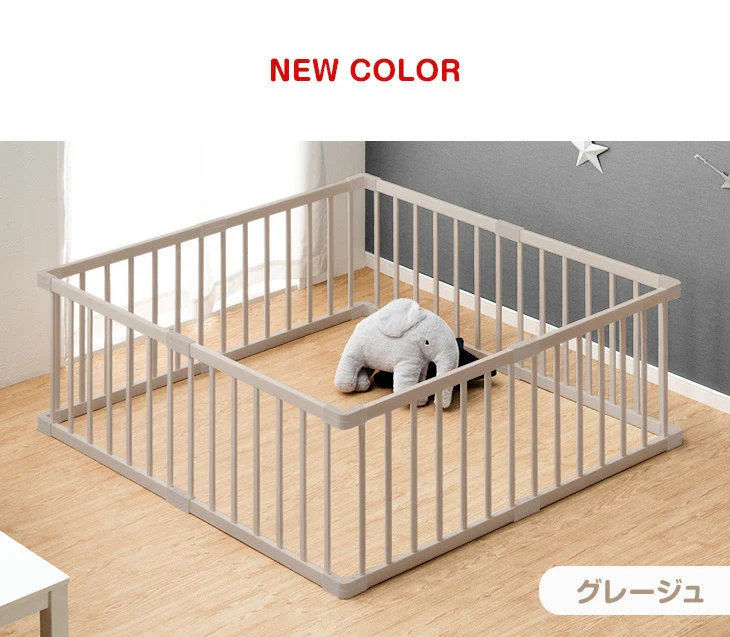 ［幅160cm］ベビーサークル ワイドタイプ 8枚セット 天然木 木製 ベビーフェンス〔30600001〕 - Image 4