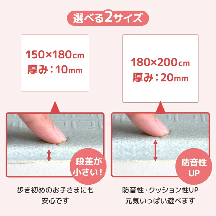 ［180×200］プレイマット リバーシブル 厚み20mm 防水 防音 折りたたみ 収納袋付き 軽量 ベビーマット〔31800075〕 - Image 3