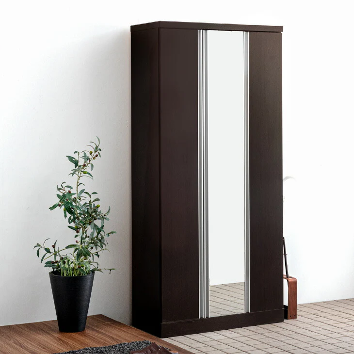 [幅85cm] ミラー付き シューズボックス 高さ180 ハイタイプ 国産【超大型商品】〔33010121〕 - Image 5