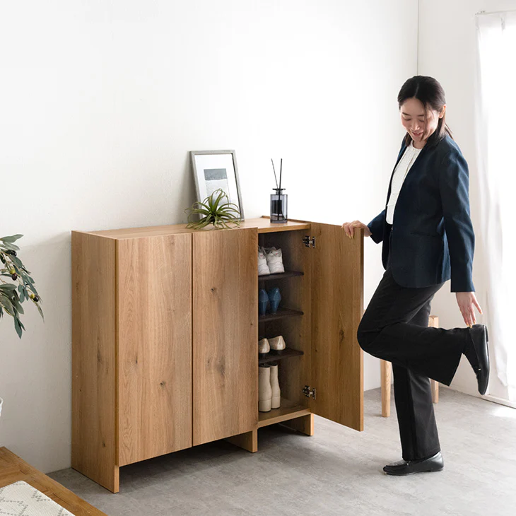［幅100cm］下駄箱 国産 完成品 シューズボックス 水洗い可能 靴箱 シューズラック 木製〔33010242〕 - Image 6