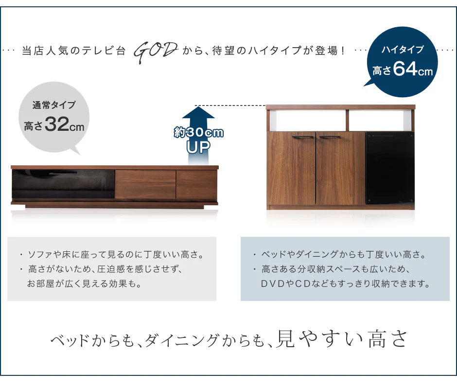 ［幅90cm］ ハイタイプ 国産 完成品 テレビ台 *GOD-TG*【超大型商品】〔38700013〕 - Image 9