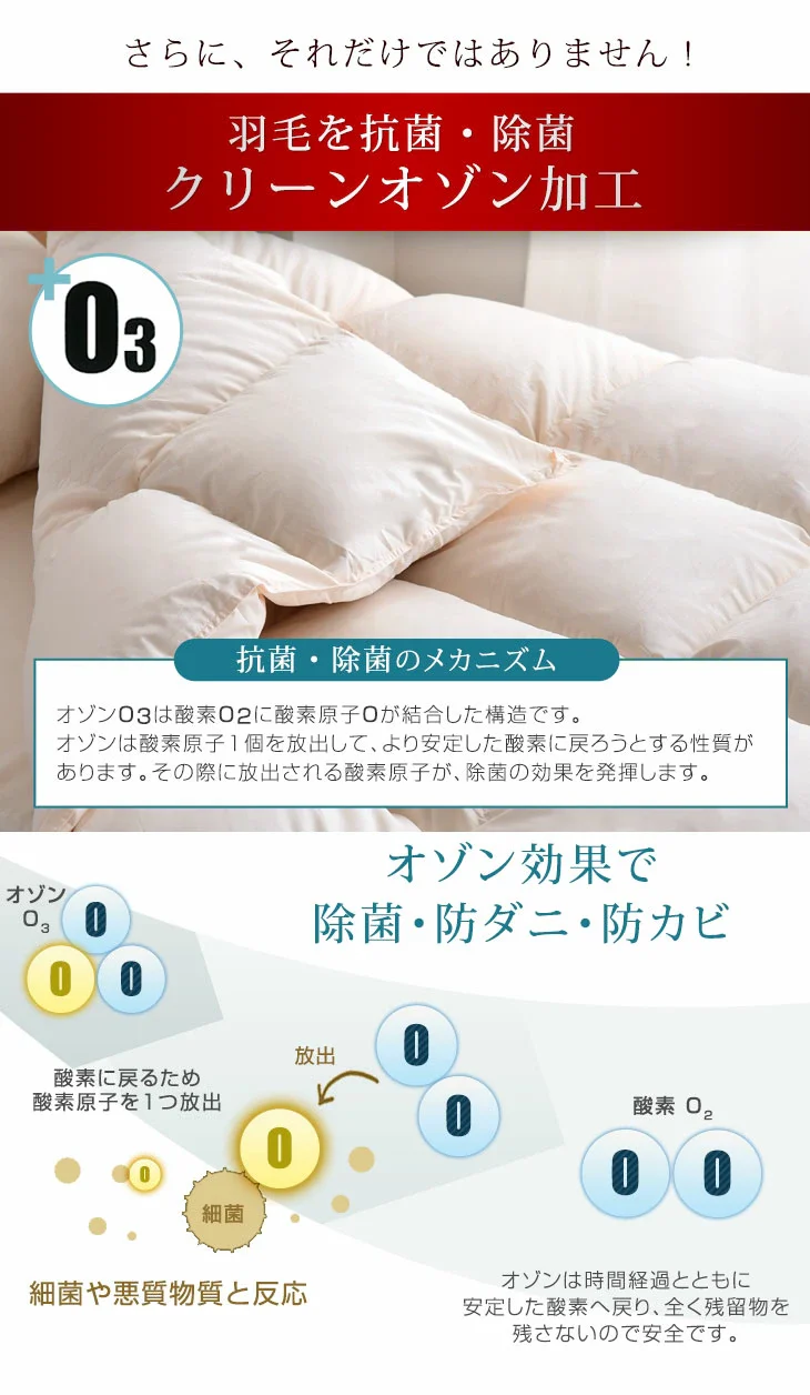 【クリアランス】[ダブル] 1.4kg 羽毛布団 マザーダックダウン95% CILブラックラベル 440dp 立体キルト 日本製 プラチナビッグクラスター〔39100060〕 - Image 14