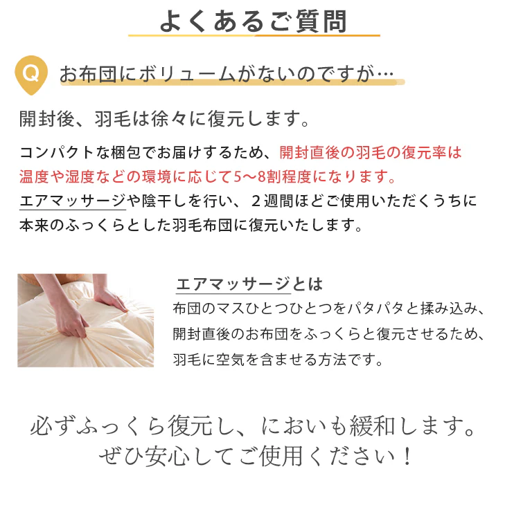 [セミダブル] 羽毛布団 ホワイトダックダウン 93% 日本製 ゴールドラベル ウクライナ産〔39100354〕 - Image 20