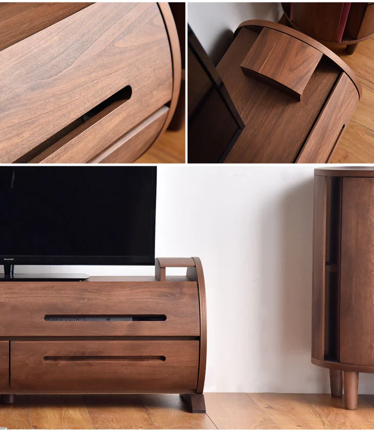 ［幅120］大川家具 テレビ台 完成品 収納 国産 アルダー 無垢材 木製 日本製 北欧 おしゃれ テレビボード【超大型商品】〔39600006〕 - Image 5