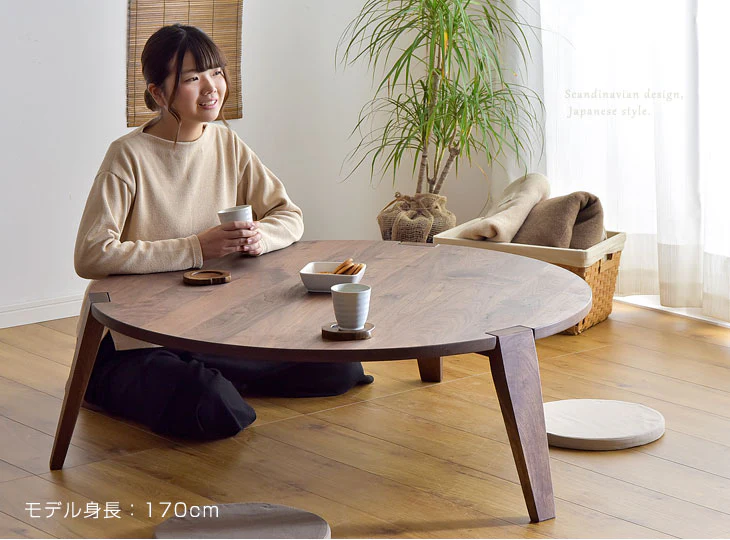 国産 無垢 テーブル 100 cm ロータイプ 【超大型商品】〔42600006〕 - Image 7
