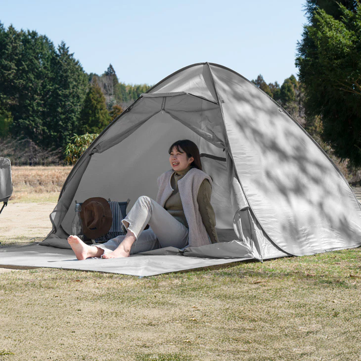《めざましテレビで紹介》［200cm］サンシェード付 ポップアップテント 遮熱 2～3人用 両面メッシュ フルクローズ uvカット 遮光〔43500002〕 - Image 22