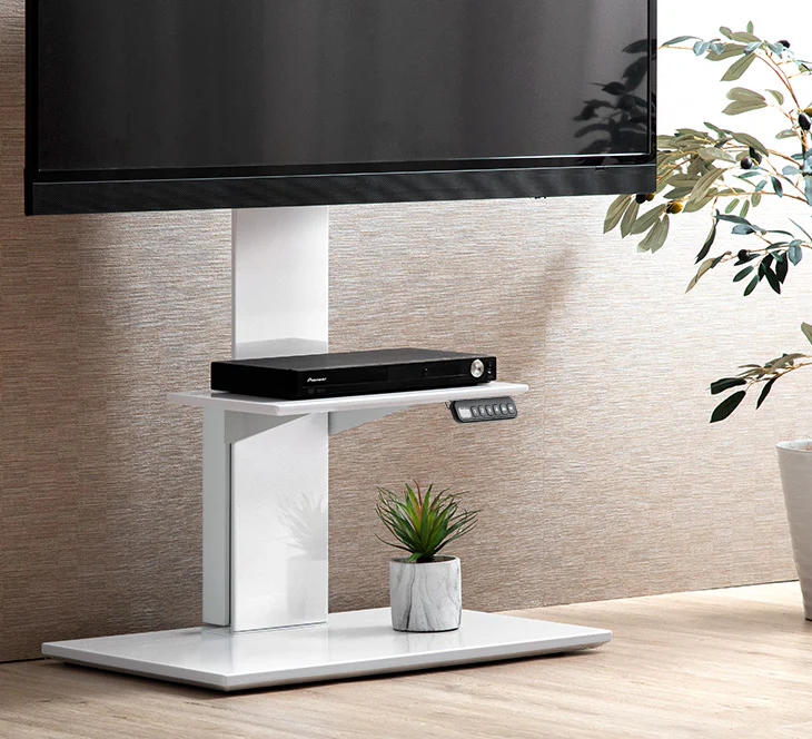 メモリ機能付き 電動昇降 テレビスタンド 上下/左右 首振り ~ 65インチ 隠しキャスター付 テレビラック ヴィーナスエレクト〔45400093〕 - Image 8