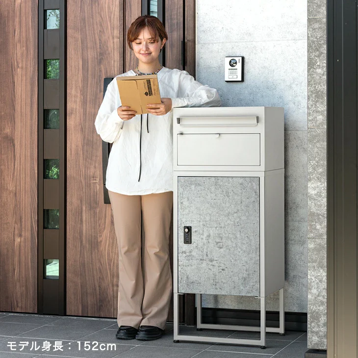 LIVBOX ーリブボックスー 宅配ボックス ポスト一体型 ゼロリターン錠 大容量 89L 木目調 盗難防止ワイヤー付 ダイヤル錠 防水 防塵 屋外 OK 戸建て 自宅用 おしゃれ〔45400102〕 - Image 8