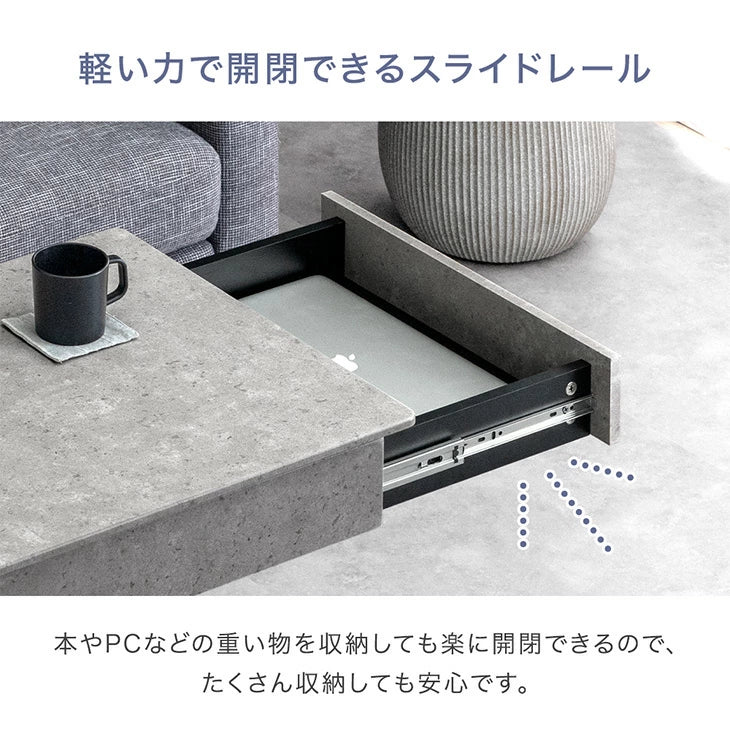 [幅90cm] 引き出し付き 無段階 昇降テーブル コンパクト高さ調節 リフティング 高め ガス圧 長方形 おしゃれ〔45410114〕 - Image 13