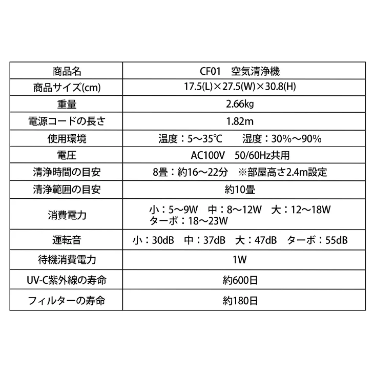 空気清浄機 UV-C紫外線ランプ搭載 ELEC-DIAMOND 〔48100003〕 - Image 20
