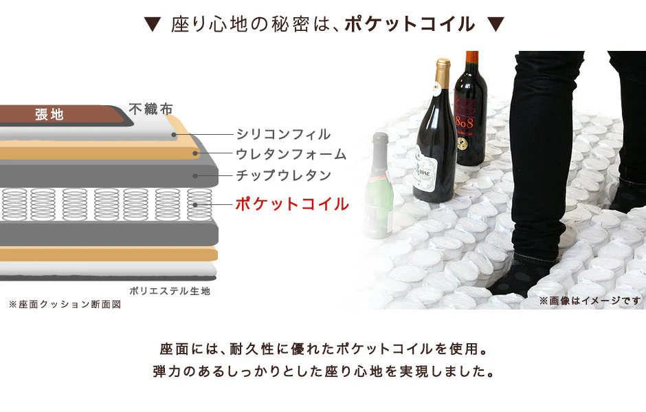 2人掛け 幅144cm ソファ ヴィンテージレザー風ソファ ポケットコイルソファー *リカルド-TG*  【超大型商品】〔48600003〕 - Image 11