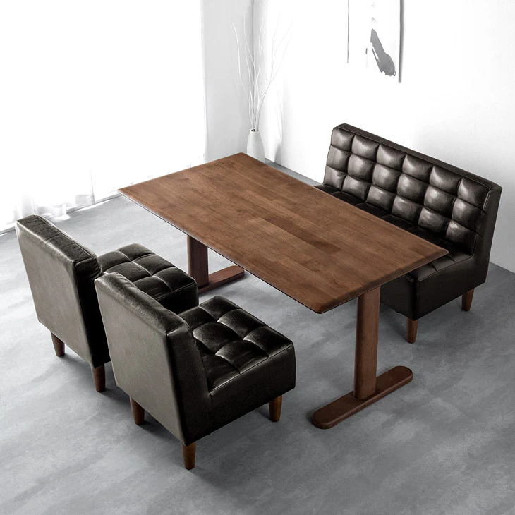 ［幅140］4人掛け ソファダイニング 4点セット 天然木 【超大型商品】〔49100036〕 - Image 3