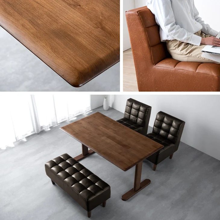 ［幅140］4人掛け ソファダイニング4点セット 天然木  【超大型商品】〔49100037〕 - Image 8