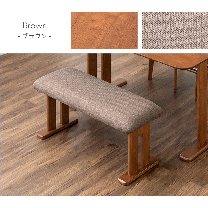 3人掛け ダイニングベンチ 100cm 単品 長椅子 ファブリック ベンチチェア 〔49600193〕 - Image 9