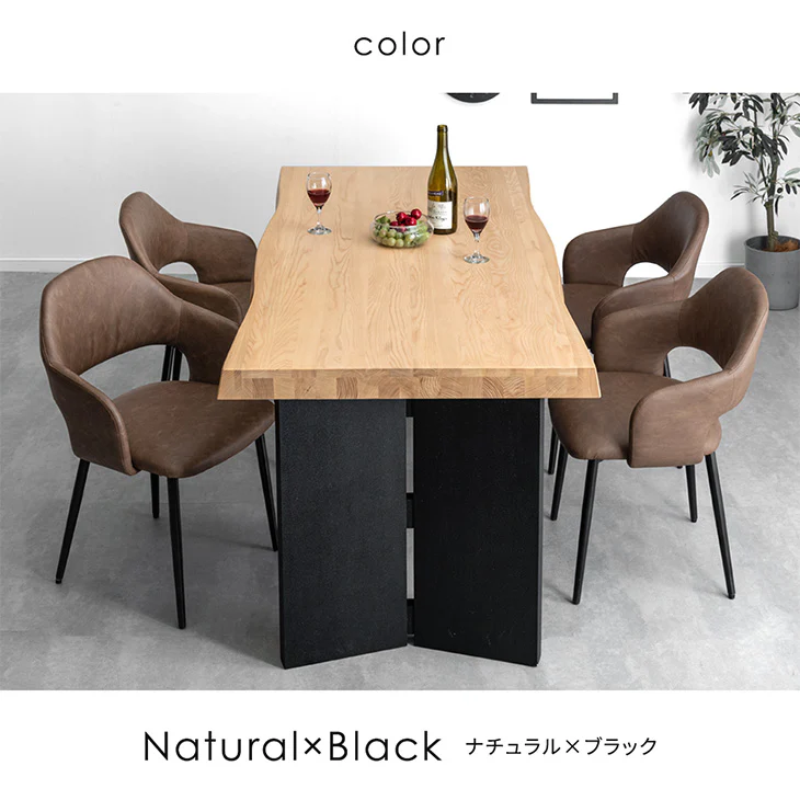 [幅160cm] ダイニングテーブル 単品 4人掛け 天然木 アッシュ パネル脚 長方形 モルタル調【超大型商品】〔49600243〕 - Image 12