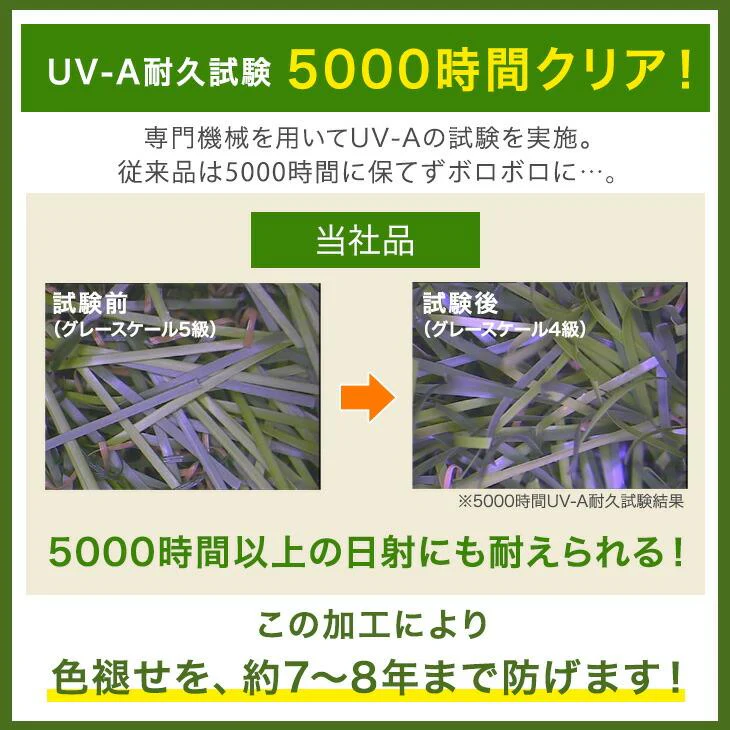 [1m×10m] リアル人工芝 高耐久 芝生ロール  高密度44万本/m2 芝丈35mm ロール 人工 芝 diy マット〔50900017〕 - Image 12