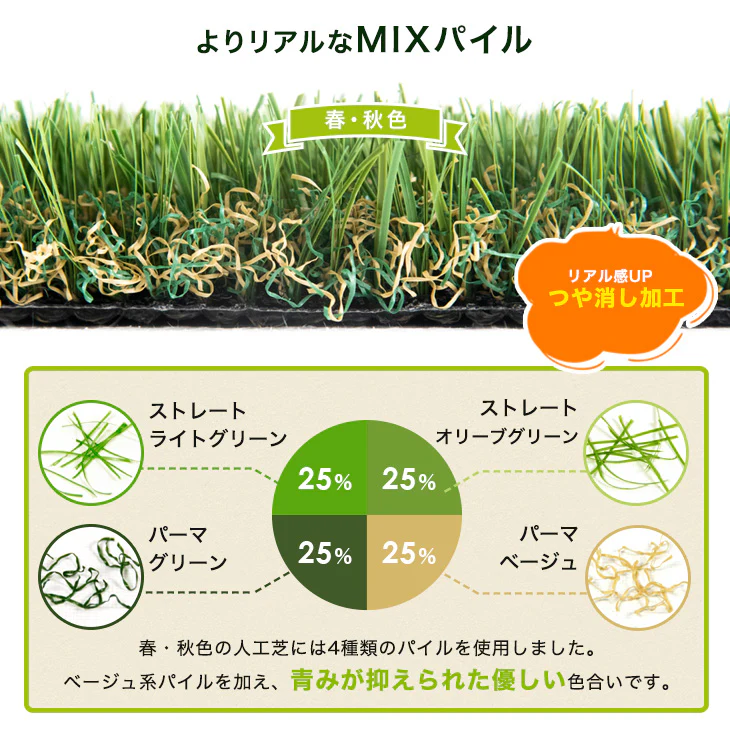 [2ｍ×10m] 10年耐久 リアル人工芝 芝生 高密度52万本/ｍ2 ロール 芝丈25mm U字ピン 48本 セット 水はけ【超大型商品】〔50900081〕 - Image 14