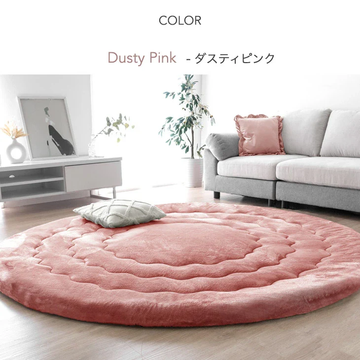 【クリアランス】［200cm］超極厚60mm とろりんラグ 円形 極細マイクロファイバー ホットカーペット対応 ラグマット 高反発 フランネルラグ 絨毯 防音 抗菌〔61100127〕 - Image 17