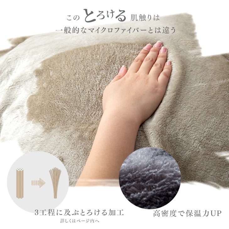 【クリアランス】[ダブルロング] 毛布になる とろけるような布団カバー スリット入り 洗える ブランケット 掛布団〔61140518〕 - Image 4