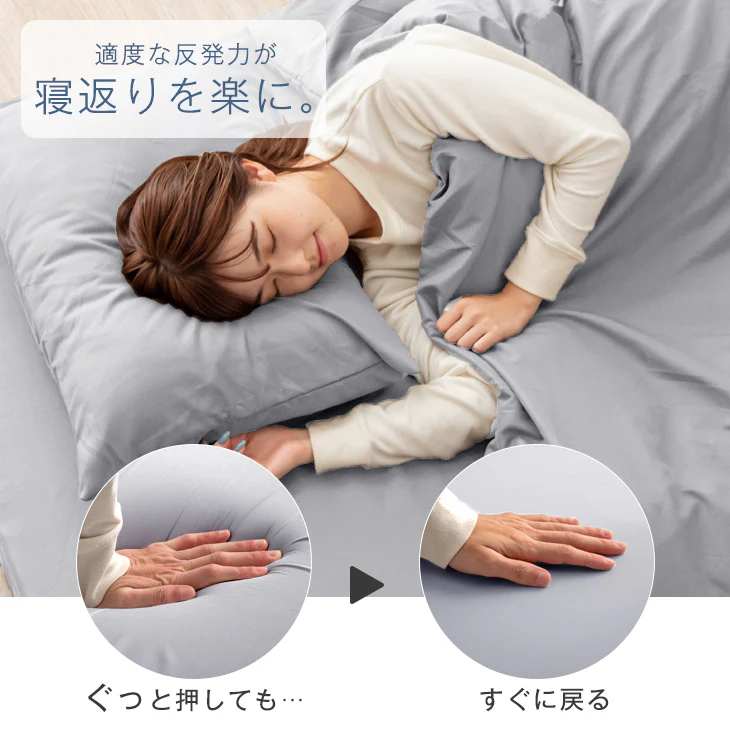 [ダブル] 布団9点セット 厚み10cm 高反発三つ折りマットレス 抗菌 防臭 防カビ〔61141004〕 - Image 5