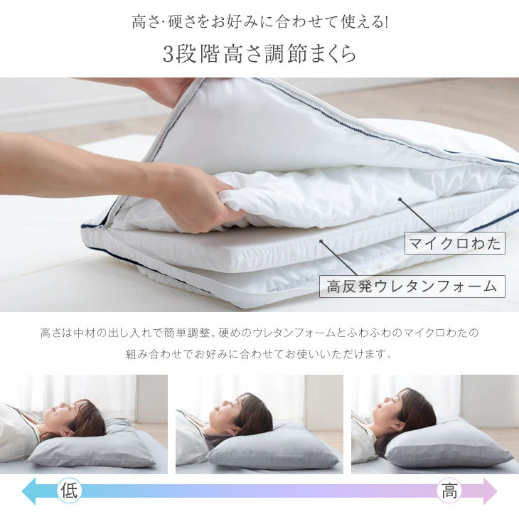 ［セミダブル］高弾性でワンランク上の睡眠を 布団セット 7点セット 高弾性マットレス 枕 掛敷布団 防カビ 抗菌 防臭 収納ケース 吸湿 発熱〔62100002〕 - Image 12