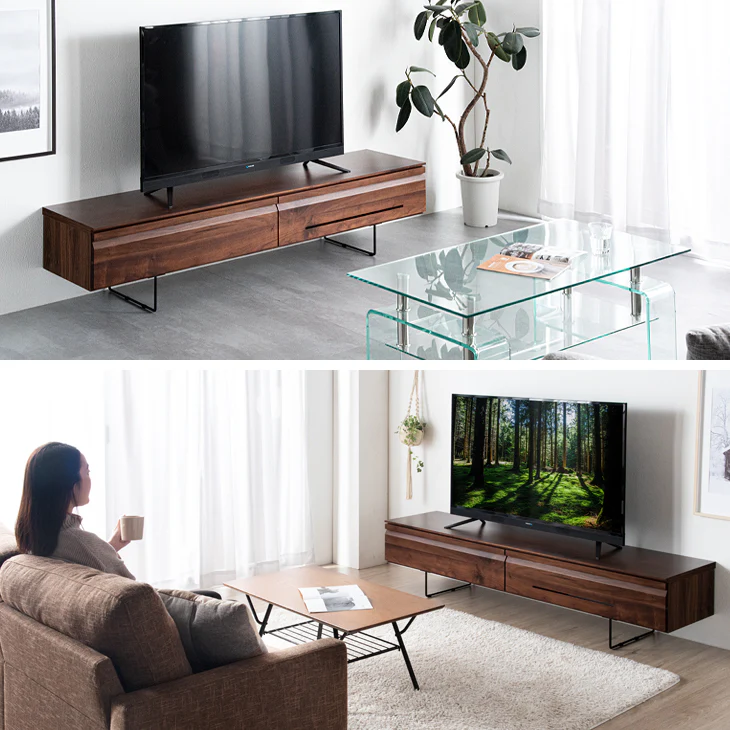 [幅180] ウォールナット無垢材 国産 完成品 テレビ台  【超大型商品】 〔62500005〕 - Image 3