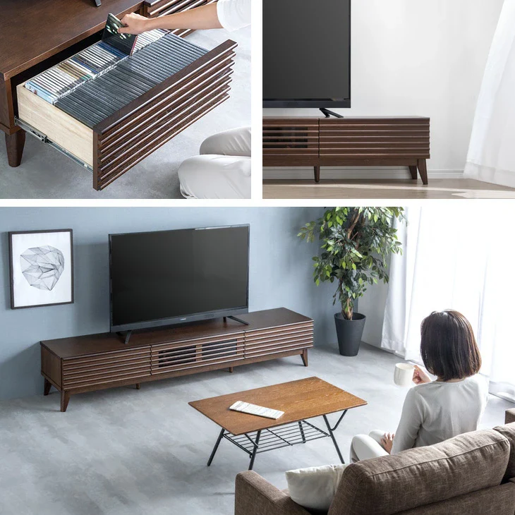 [幅200cm] テレビ台完成品 アッシュ 無垢材 おしゃれ 天然木 ウォールナット デザイン【超大型商品】 〔71020083〕 - Image 4