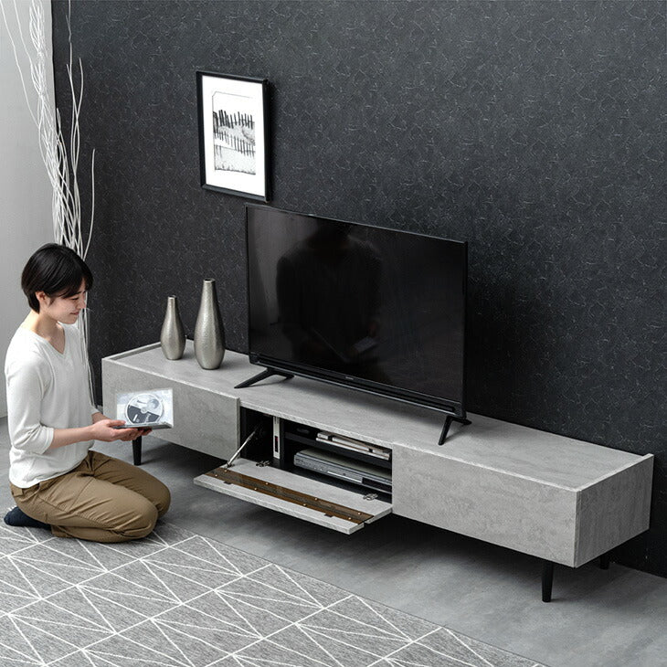 ［幅200cm］テレビ台  完成品 テレビボード 50型 ストーン調 TV台 ローボード【超大型商品】〔71050010〕 - Image 12