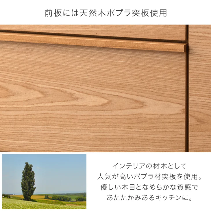 [幅140] キッチンカウンター 完成品 大型レンジ対応 食器棚 キッチンボード 収納 スライド棚 引き出し 炊飯器 ゴミ箱 ラック  木製【超大型商品】〔71050025〕 - Image 7