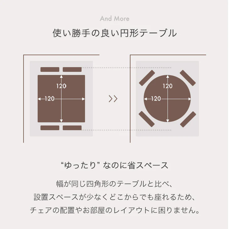 ［幅84-120］伸長式 円形ダイニング5点セット 4人掛け レザー 調 ファブリック【超大型商品】〔72610057〕 - Image 8